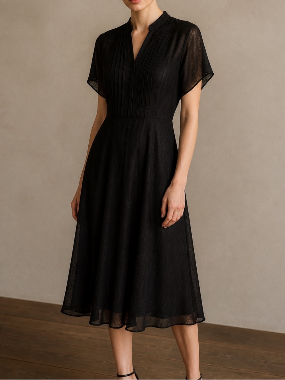 Designer Nanette Lepore NWT Black Midi Dress Size 10